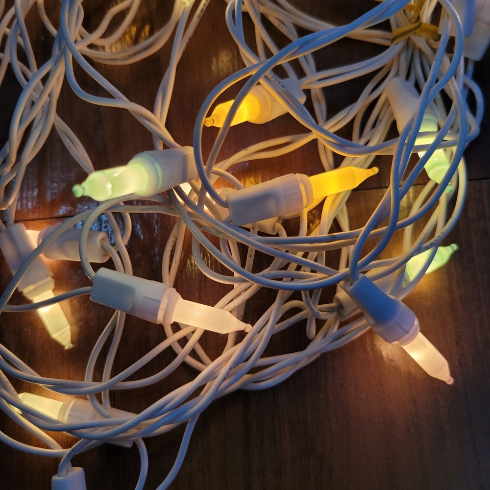 Pastel Easter String Lights White Wire Small Mini Bulbs Spring Decor
